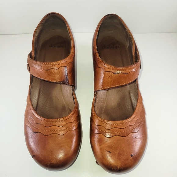 Dansko Brown Leather "Harlow" Clogs Mary Janes 41 - Picture 3 of 7